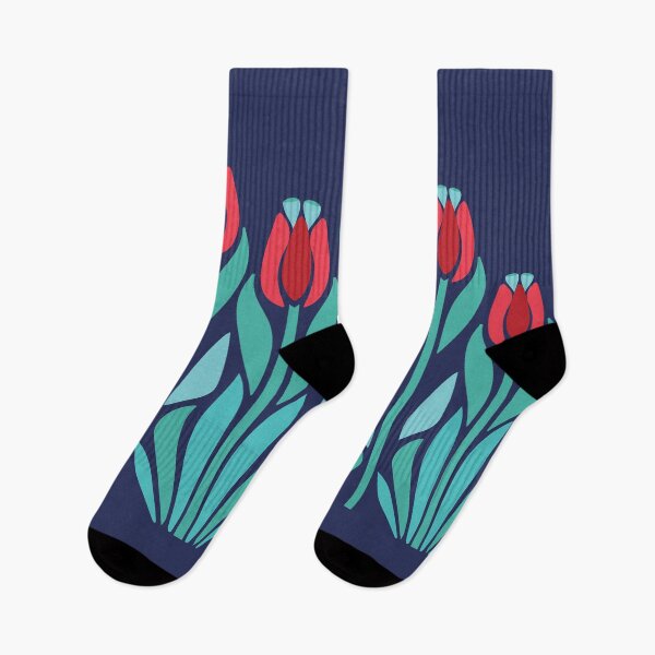 Item preview, Vintage Art Nouveau Flowers Red Tulips designed and sold by Anna Lemos.