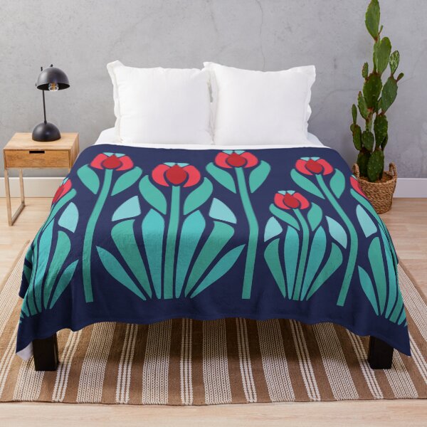 Item preview, Vintage Art Nouveau Flowers Red Tulips designed and sold by Anna Lemos.