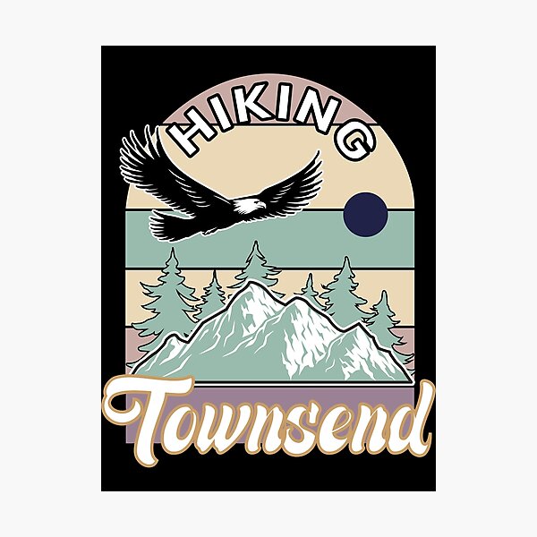 Colorful Retro Mount Townsend Hiking Best Gift For Friend & Family - Hiking Is My Passion Photographic Print