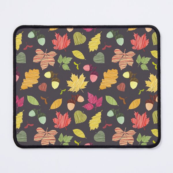 Item preview, Multicolored autumn leaves and acorns on a dark background, pencil, applique, texture. designed and sold by UVI-CA.