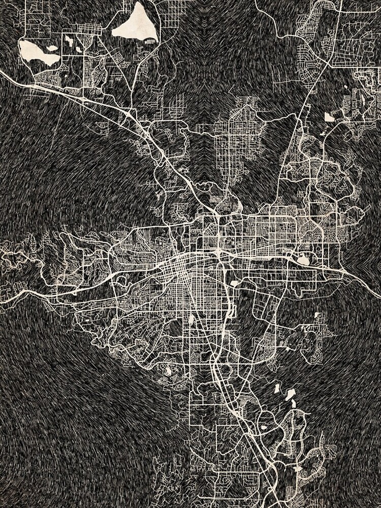 Aperçu 4 sur 4. Coque iPhone avec l'œuvre Reno map Nevada Ink lines 2 créée et vendue par InkMaps.