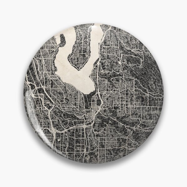 Item preview, Renton map Washington Ink lines designed and sold by InkMaps.