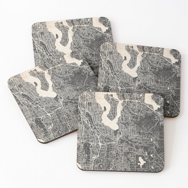 Item preview, Renton map Washington Ink lines designed and sold by InkMaps.