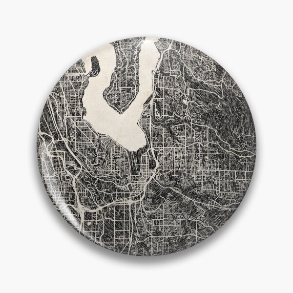 Item preview, Renton map Washington Ink lines 2 designed and sold by InkMaps.