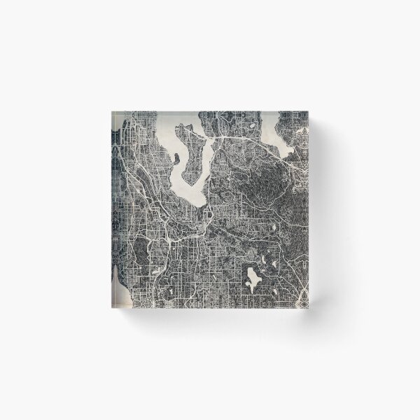 Item preview, Renton map Washington Ink lines 2 designed and sold by InkMaps.