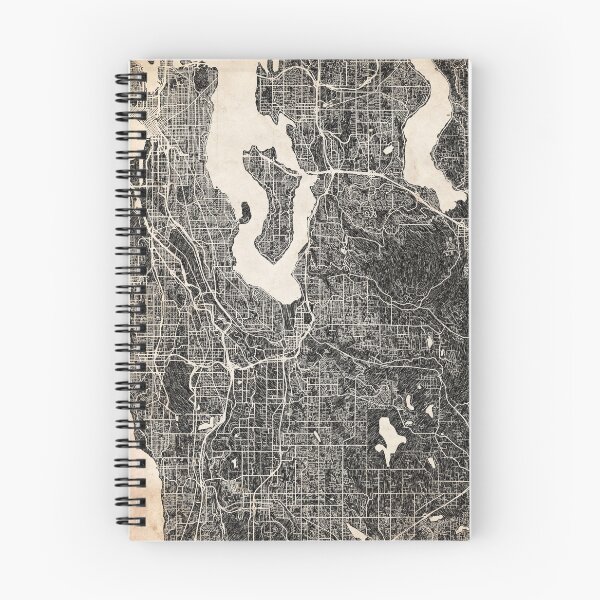 Item preview, Renton map Washington Ink lines 2 designed and sold by InkMaps.