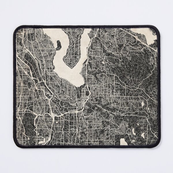 Item preview, Renton map Washington Ink lines 2 designed and sold by InkMaps.
