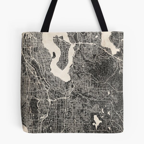 Item preview, Renton map Washington Ink lines 2 designed and sold by InkMaps.