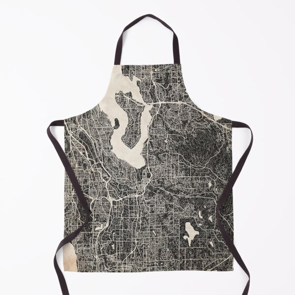 Item preview, Renton map Washington Ink lines 2 designed and sold by InkMaps.