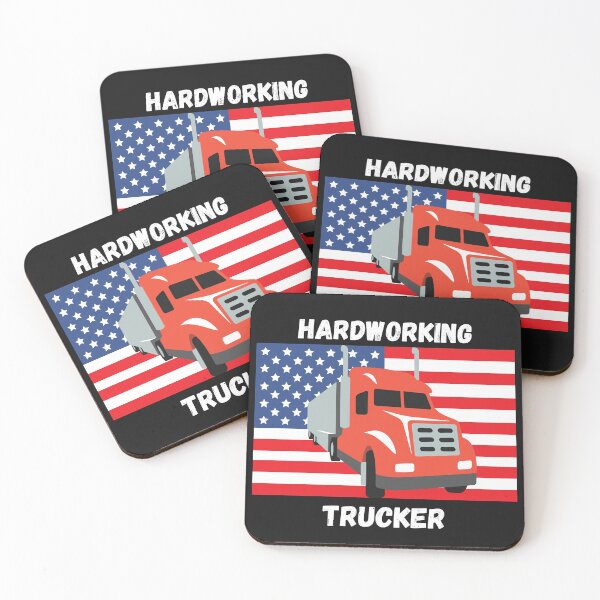 Item preview, Hardworking American Trucker designed and sold by Dreamingnewfie.