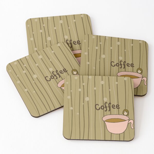 Item preview, A girl with big coffee cup designed and sold by JourneywithP.