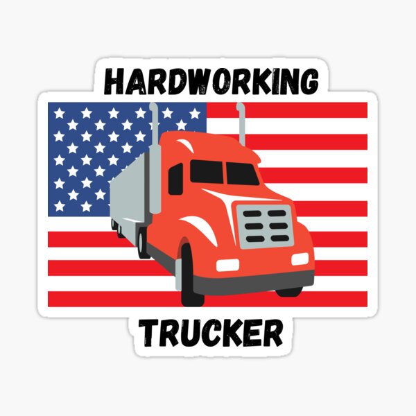 Made In The USE Red American Flag Truck Driver Gifts Vintage Trucker  Design Sticker for Sale by DownHomeCrafts