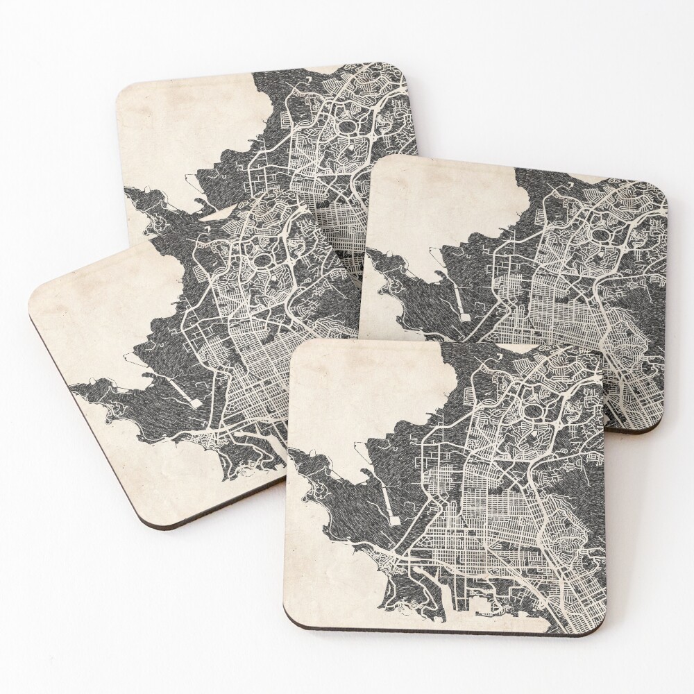 Vista previa del artículo con la obra «Posavasos (lote de 4)», diseñado y vendido por InkMaps.