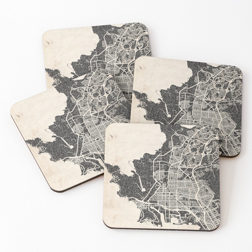 Vista previa del artículo con la obra «Posavasos (lote de 4)», diseñado y vendido por InkMaps.