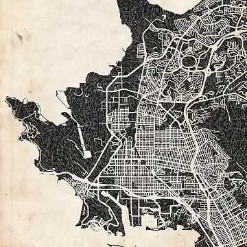 Aperçu de l'œuvre Richmond map California Ink lines de InkMaps
