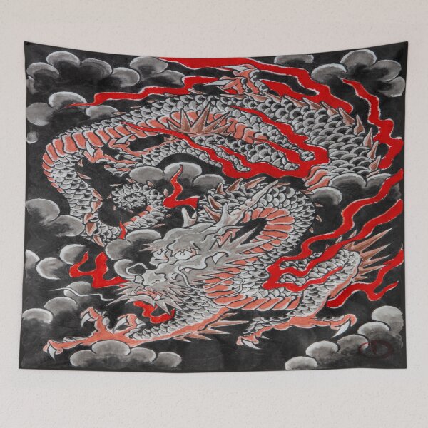 Item preview, Black Dragon with Fire and Clouds designed and sold by CaroliDilli.