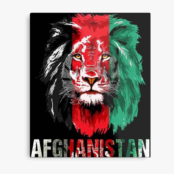 Metallbild for Sale mit Afghanistan Flag Lion Free Afghanistan