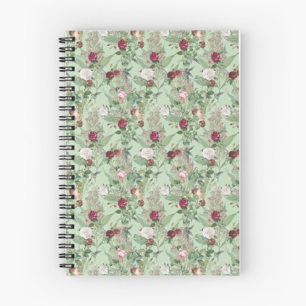 Item preview, romantic rose flower pattern on green background design  designed and sold by vidyaroul.