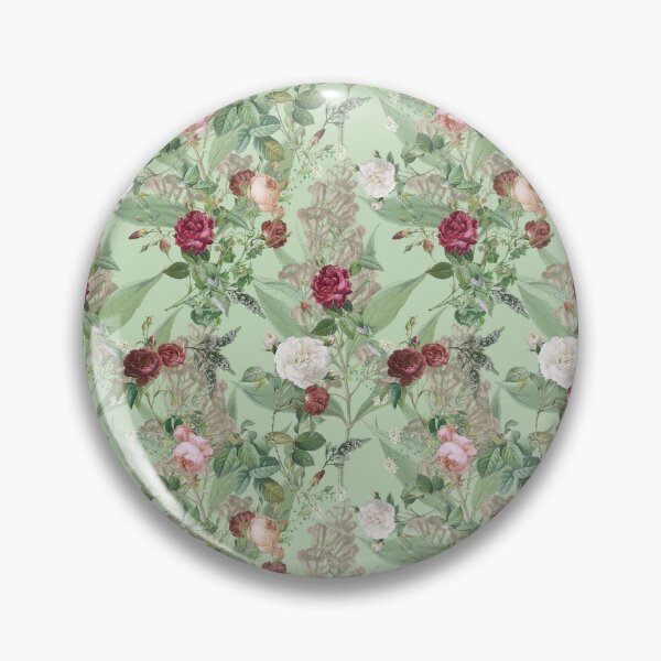 Item preview, romantic rose flower pattern on green background design  designed and sold by vidyaroul.