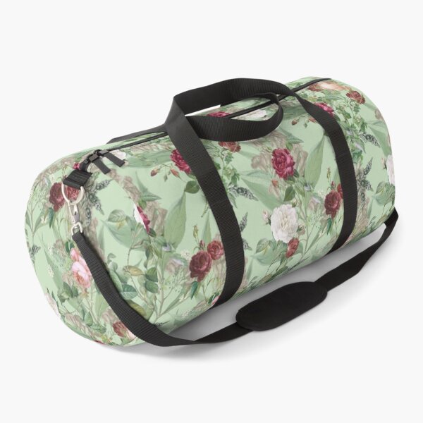 Item preview, romantic rose flower pattern on green background design designed and sold by vidyaroul.