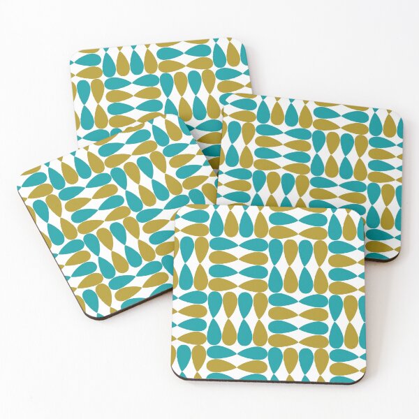 Item preview, Drops Simple Blue And Mustard Geometric Pattern designed and sold by DWDiva.