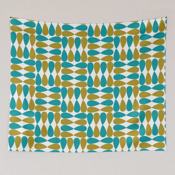 Item preview, Drops Simple Blue And Mustard Geometric Pattern designed and sold by DWDiva.