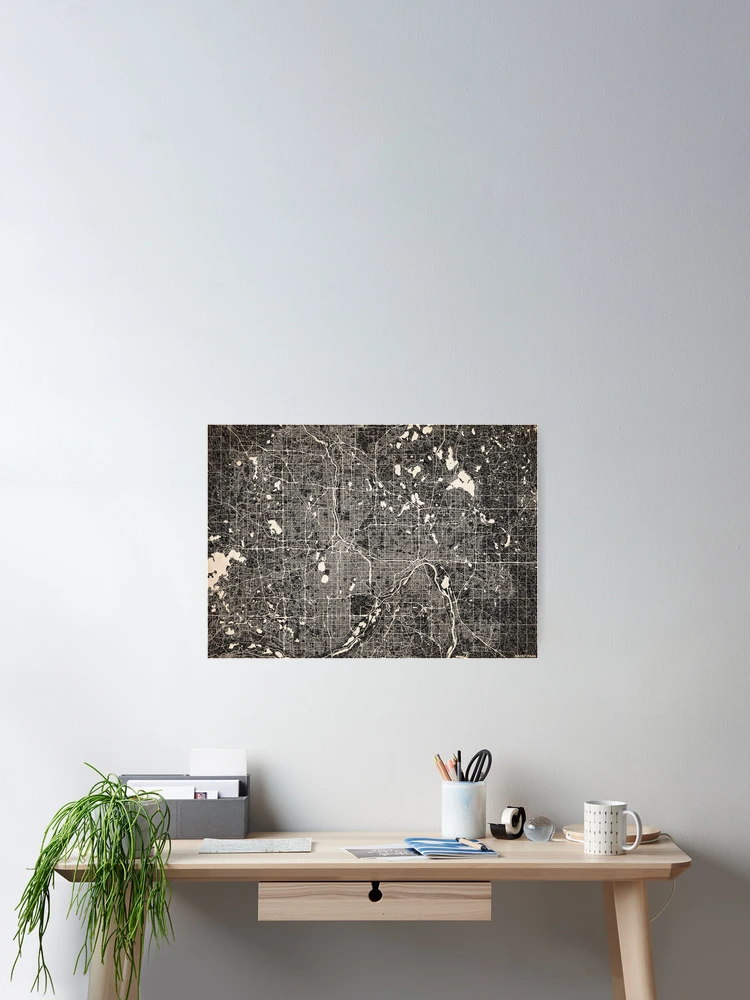 Imagen 2 de 3, Póster con la obra Saint Paul map Minnesota Ink lines, diseñada y vendida por InkMaps.