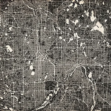 Imagen de la obra Saint Paul map Minnesota Ink lines de InkMaps