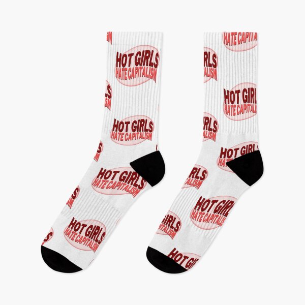 Item preview, Feminism hot girls hate capitalism sticker designed and sold by lucomini.
