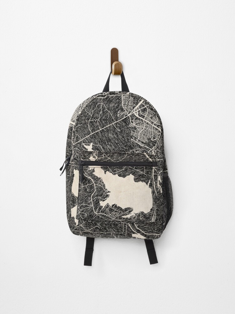 Thumbnail 1 von 3, Rucksack, San Angelo map Texas Ink lines designt und verkauft von InkMaps.