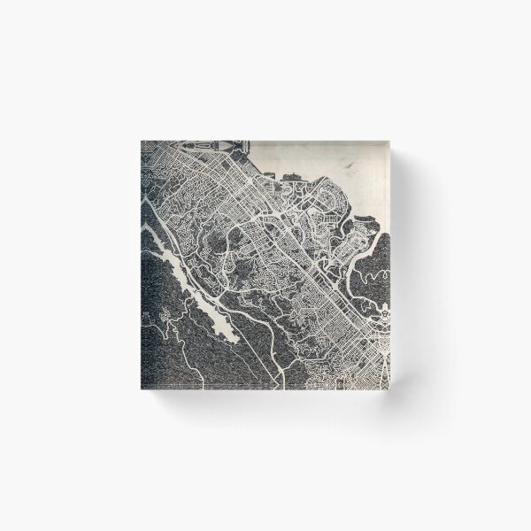 Item preview, San Mateo map California Ink lines designed and sold by InkMaps.
