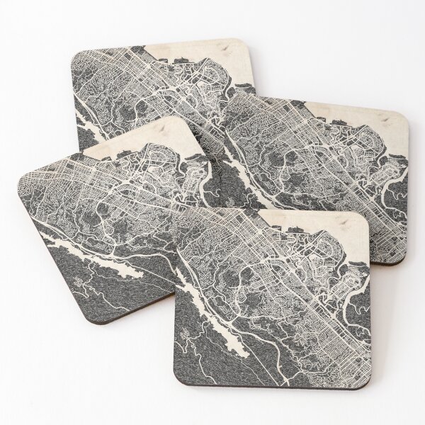 Item preview, San Mateo map California Ink lines designed and sold by InkMaps.
