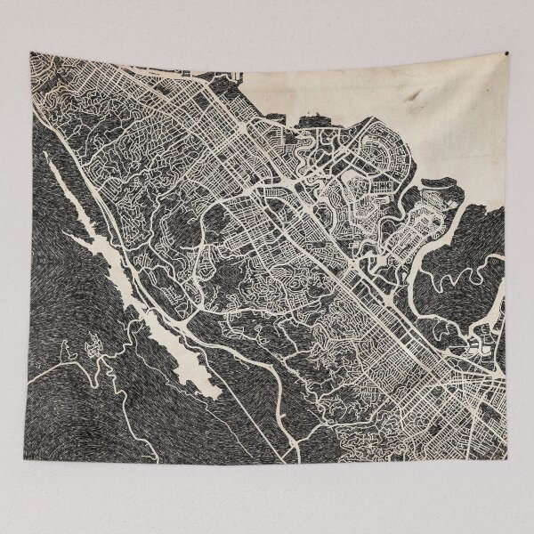 Item preview, San Mateo map California Ink lines designed and sold by InkMaps.