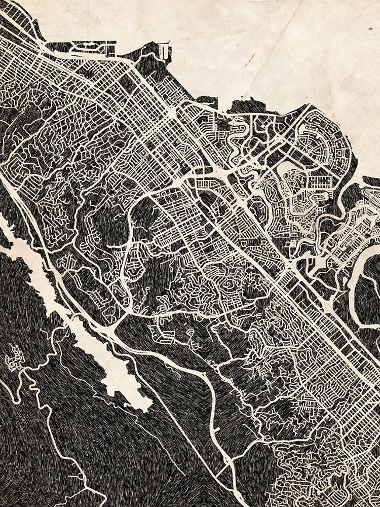 Imagen 4 de 4, Funda de iPhone con la obra San Mateo map California Ink lines 2, diseñada y vendida por InkMaps.