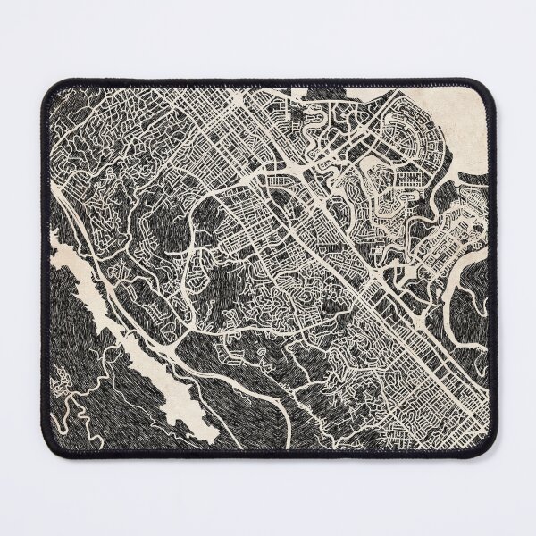 Item preview, San Mateo map California Ink lines 2 designed and sold by InkMaps.