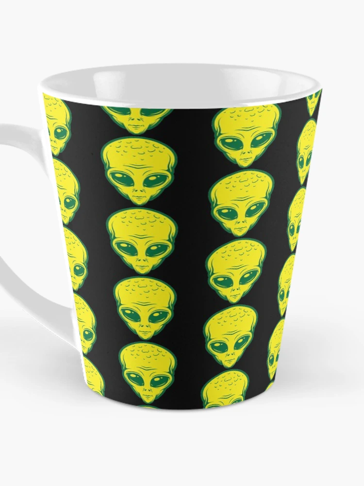 Thumbnail 3 of 4, Coffee Mug, Yellow Alien Head designed and sold by RIGHTCHUS.
