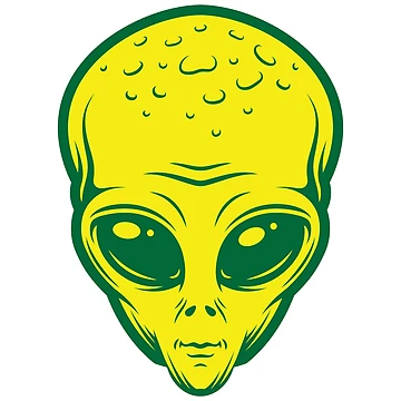 Artwork thumbnail, Yellow Alien Head by RIGHTCHUS