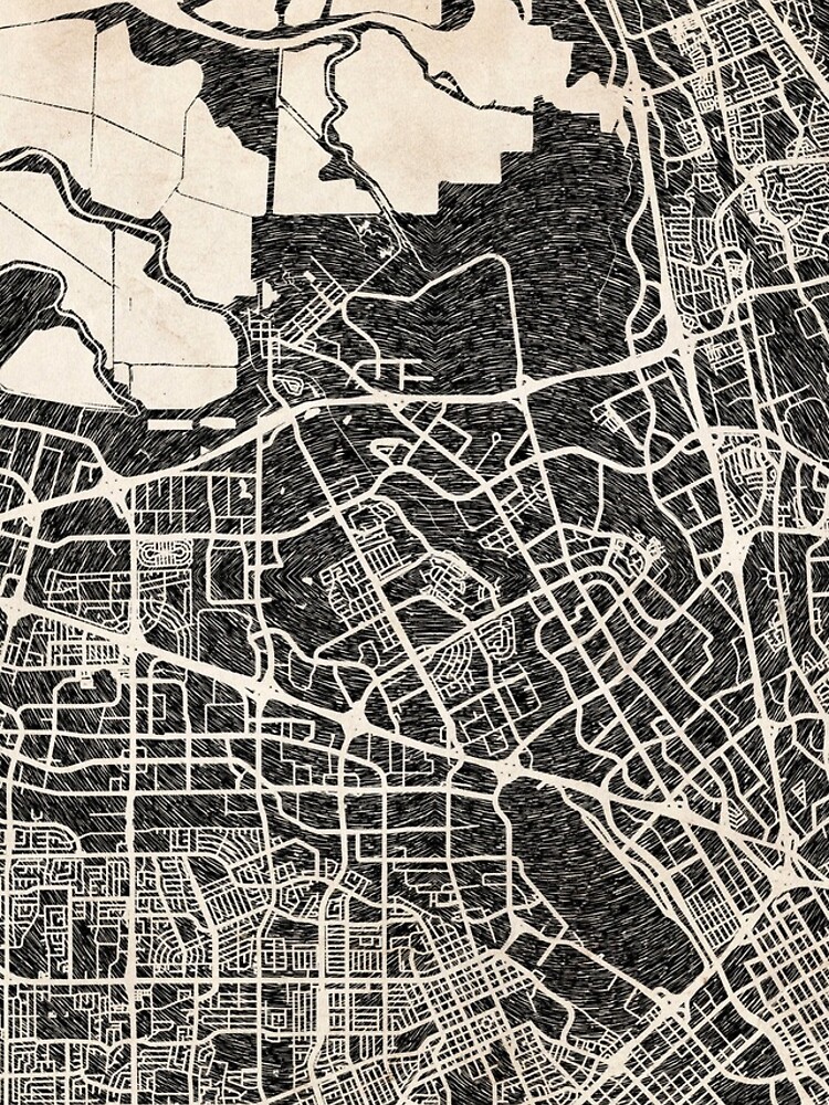 Thumbnail 4 of 4, iPhone Case, Santa Clara map California Ink lines designed and sold by InkMaps.