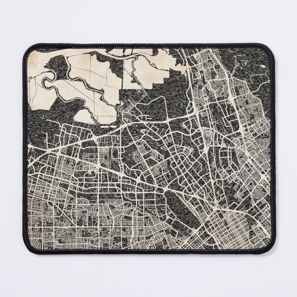 Artikelvorschau, Santa Clara map California Ink lines entworfen und verkauft von InkMaps.