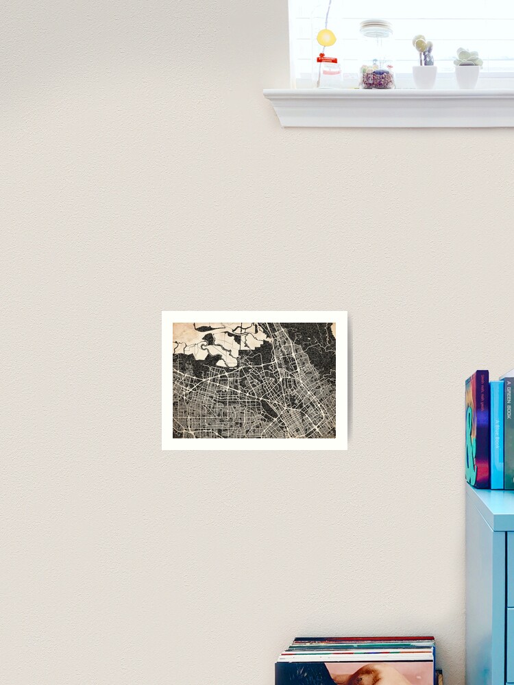 Thumbnail 2 von 3, Kunstdruck, Santa Clara map California Ink lines designt und verkauft von InkMaps.