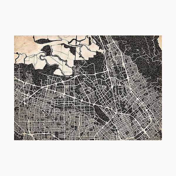 Item preview, Santa Clara map California Ink lines designed and sold by InkMaps.