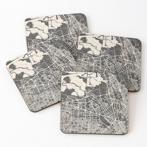 Item preview, Santa Clara map California Ink lines 2 designed and sold by InkMaps.