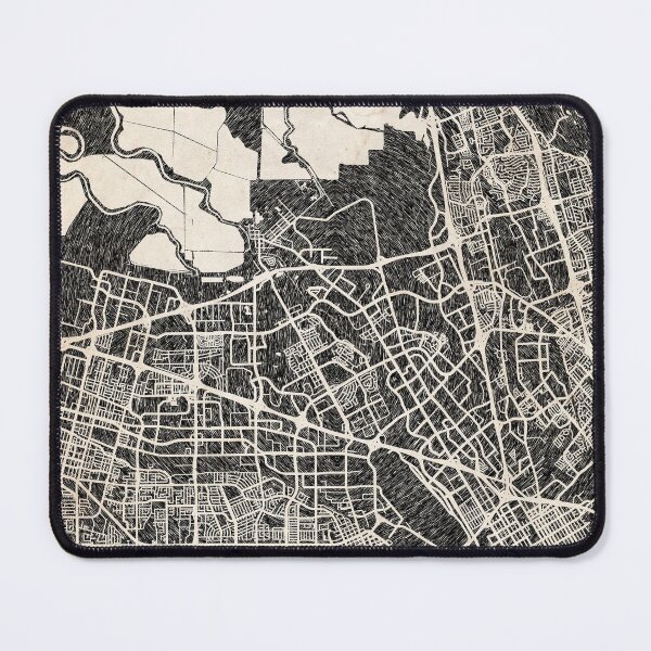 Item preview, Santa Clara map California Ink lines 2 designed and sold by InkMaps.