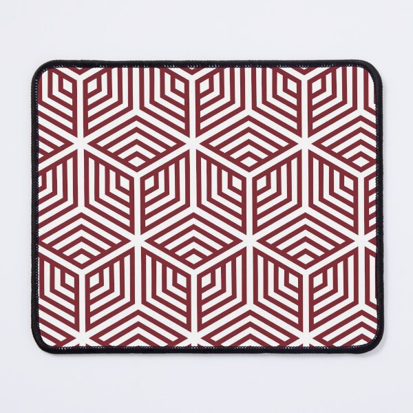 Item preview, Dark Red and White Striped Ornamental Cube Pattern 2022 Trending Color Pantone Winery 19-1537 - Shade - Hue designed and sold by ColorOfTheYears.