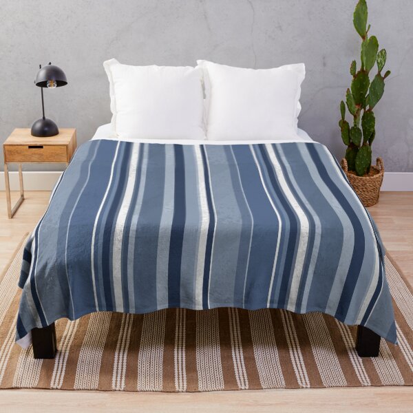 Item preview, Retro Blue and White Stripes designed and sold by ImagineThatNYC.