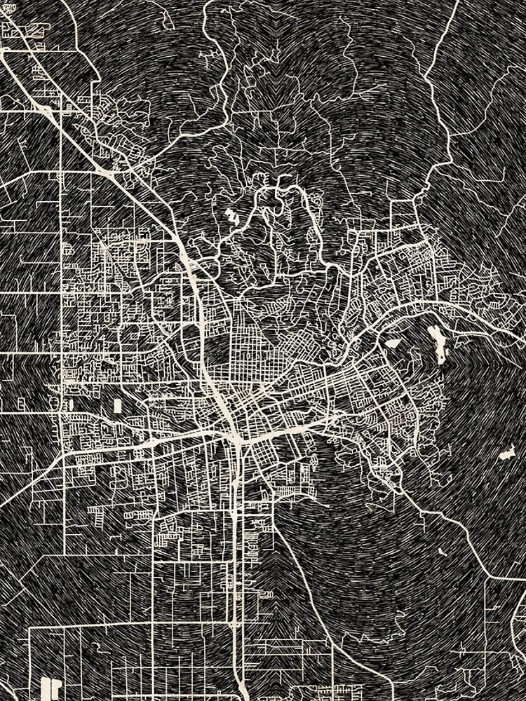 Thumbnail 4 of 4, iPhone Case, Santa Rosa map California Ink lines designed and sold by InkMaps.