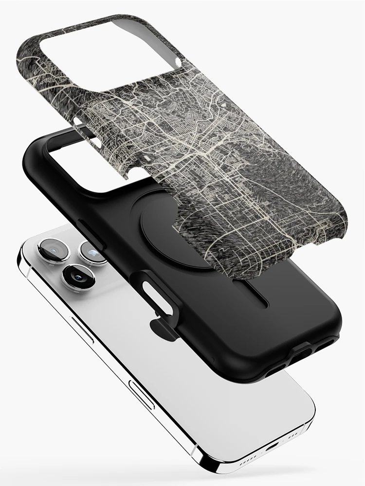 Thumbnail 2 of 4, iPhone Case, Santa Rosa map California Ink lines designed and sold by InkMaps.