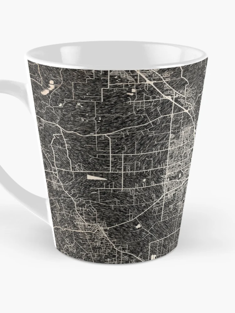 Thumbnail 3 of 4, Coffee Mug, Santa Rosa map California Ink lines designed and sold by InkMaps.