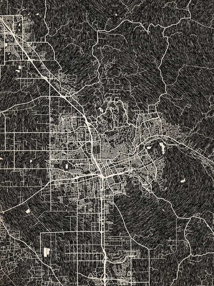 Thumbnail 4 of 4, iPhone Case, Santa Rosa map California Ink lines 2 designed and sold by InkMaps.