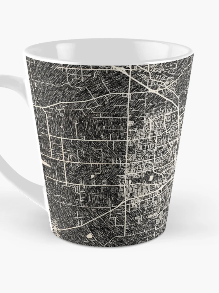 Thumbnail 3 of 4, Coffee Mug, Santa Rosa map California Ink lines 2 designed and sold by InkMaps.